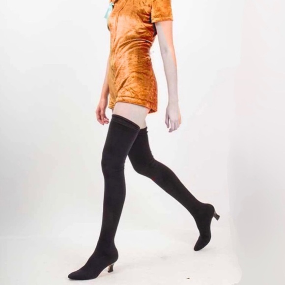 Anne Klein Couture VTG Over the Knee Sock Boot Size 7M - Picture 1 of 8